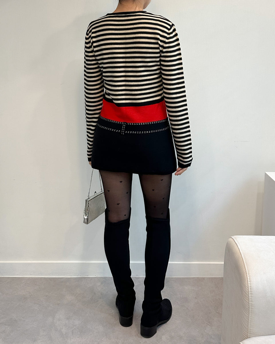 Sonia Rykiel Vintage - Embroidred Stripe Top