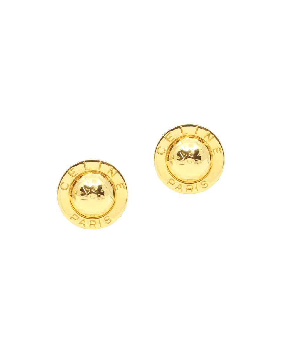 Celine Vintage - Gold Star Globe Earrings
