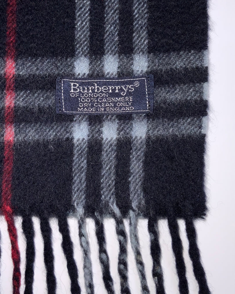 Vintage Burberry London. Plaid Cashmere Scarf, Classic | ORBIT VINTAGE