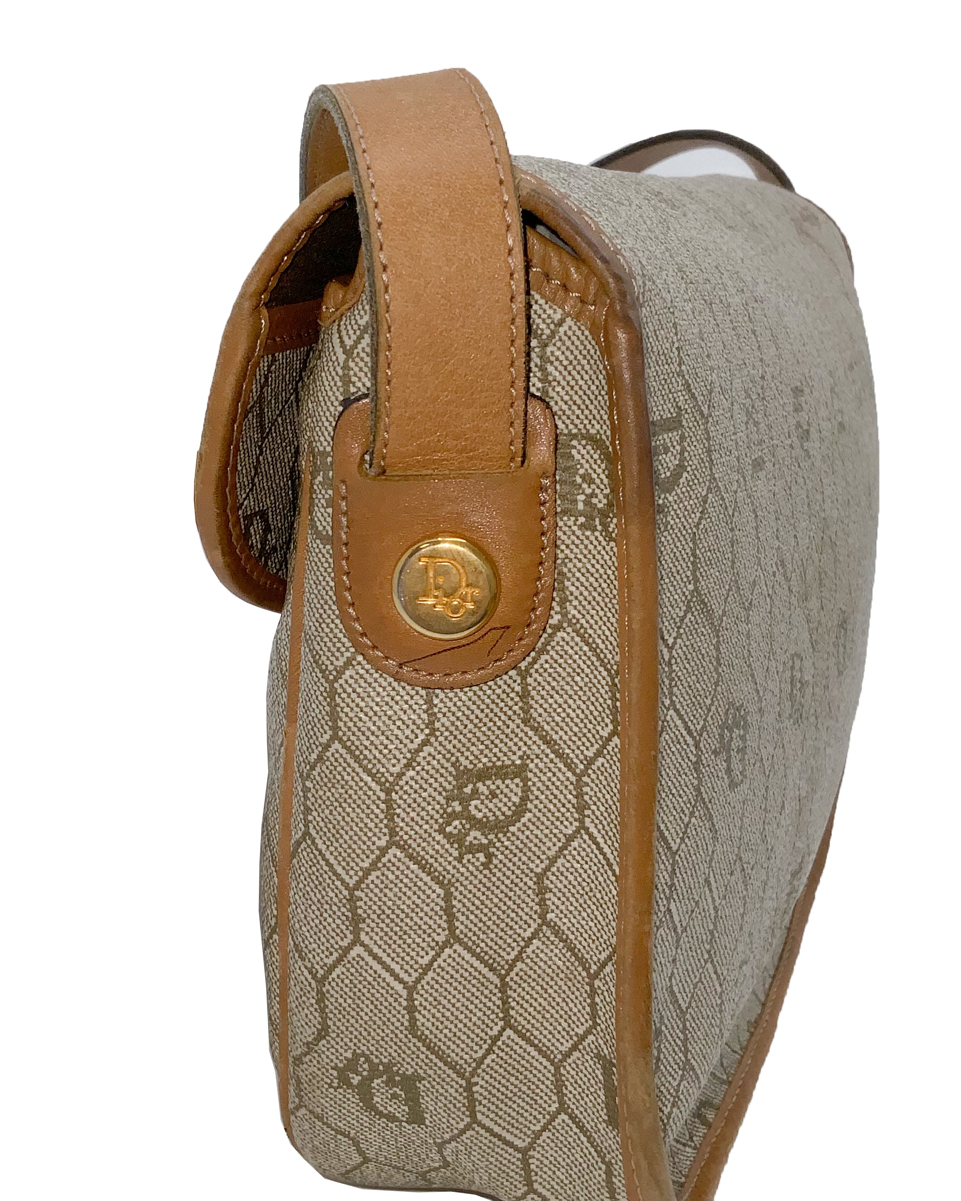 RARE Vintage Christian Dior Chain Shoulder Bag Clutch Logo Honeycomb  Convertible