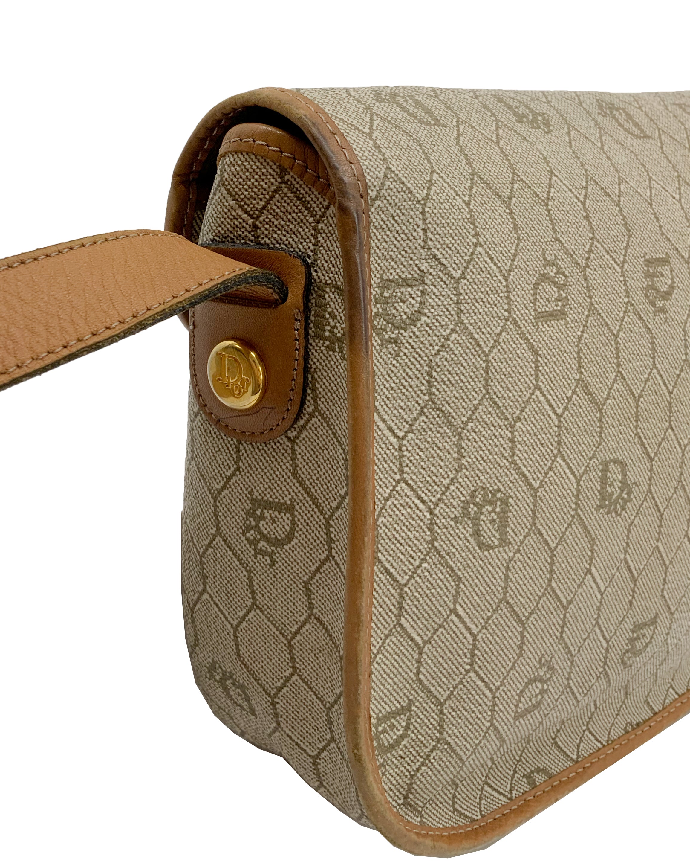 Dior, Bags, Dior Vintage Monogram Honeycomb Coated Canvas Shoulder  Crossbody Bag